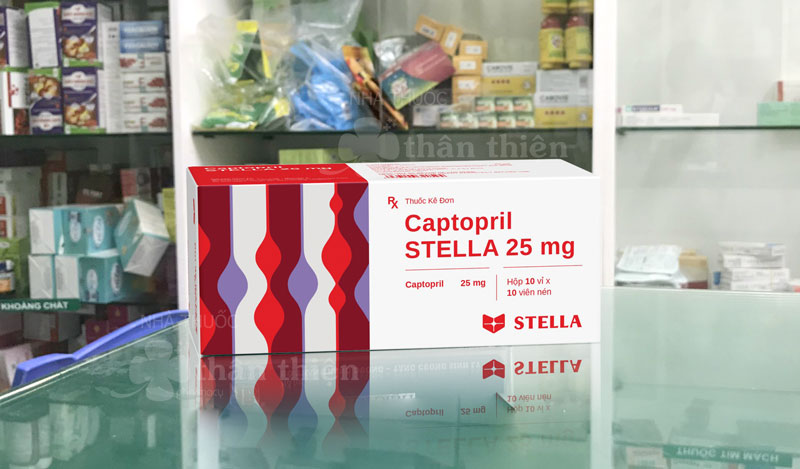Thuốc Captopril Stella 25mg, điều trị tăng huyết áp ở người cao tuổi