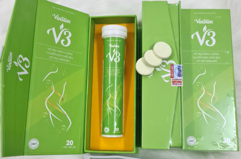 Hình ảnh sản phẩm Viên sủi Vinslim V3 đang bán trên thị trường