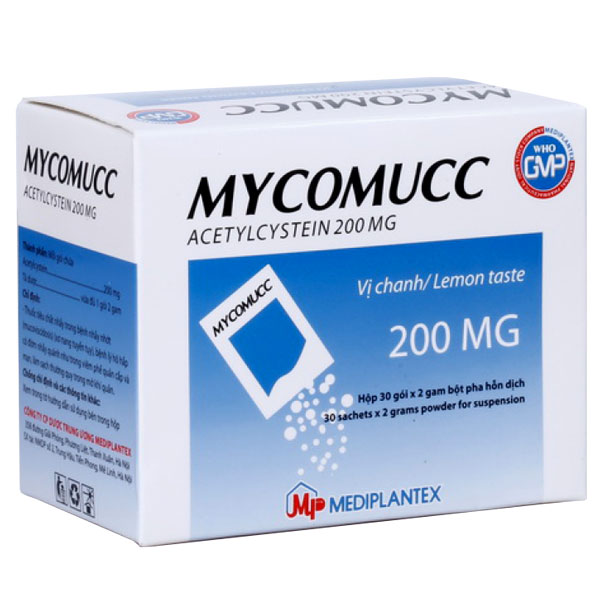 Mycomucc 200mg, điều trị tiêu nhầy dùng trong bệnh lý hô hấp!
