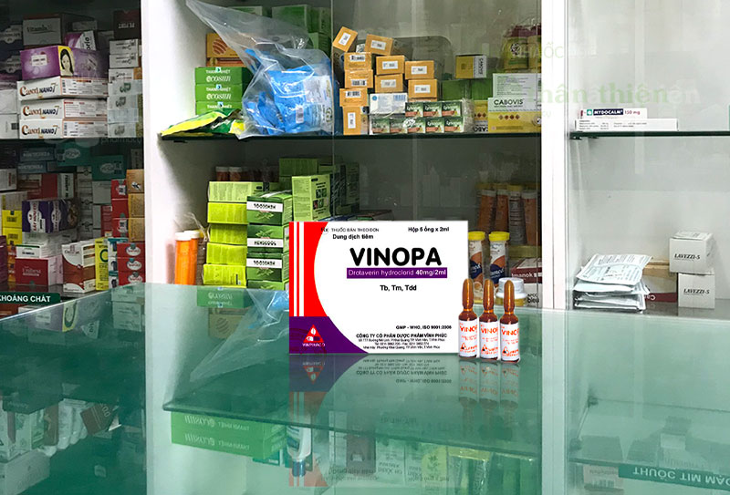 Vinopa Inj 40mg/2ml, điều trị co thắt dạ dày ruột, cơn đau quặn mật