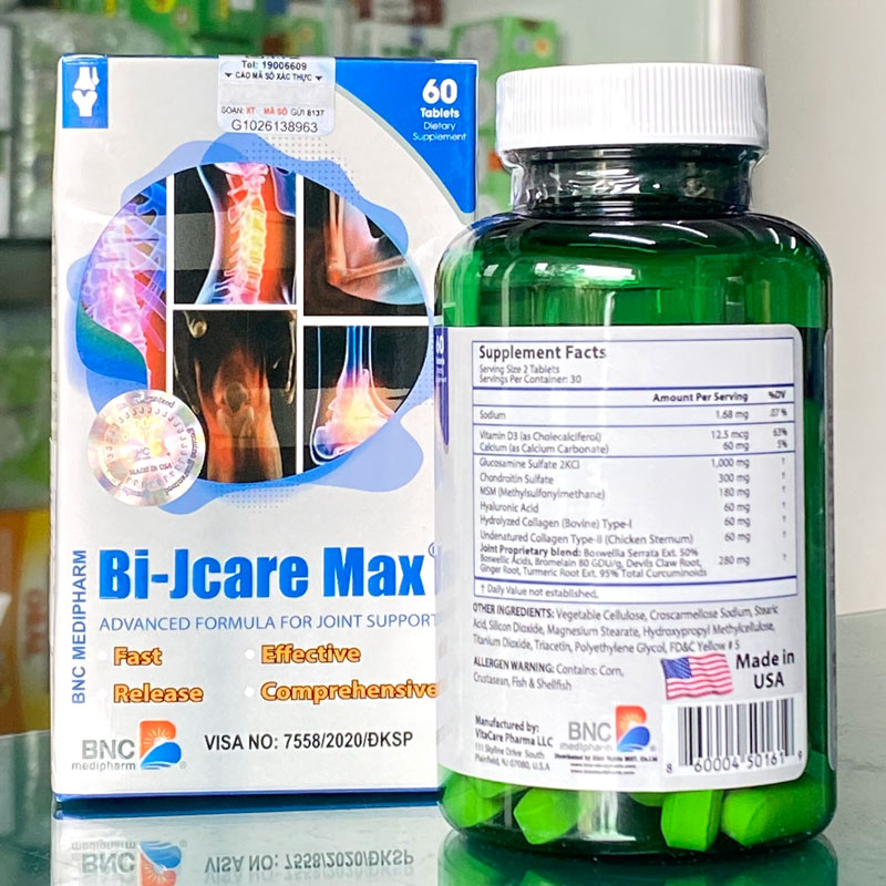 Bi-Jcare Max, hỗ trợ giảm nguy cơ thoái hóa khớp, mua ở đâu, giá sao?