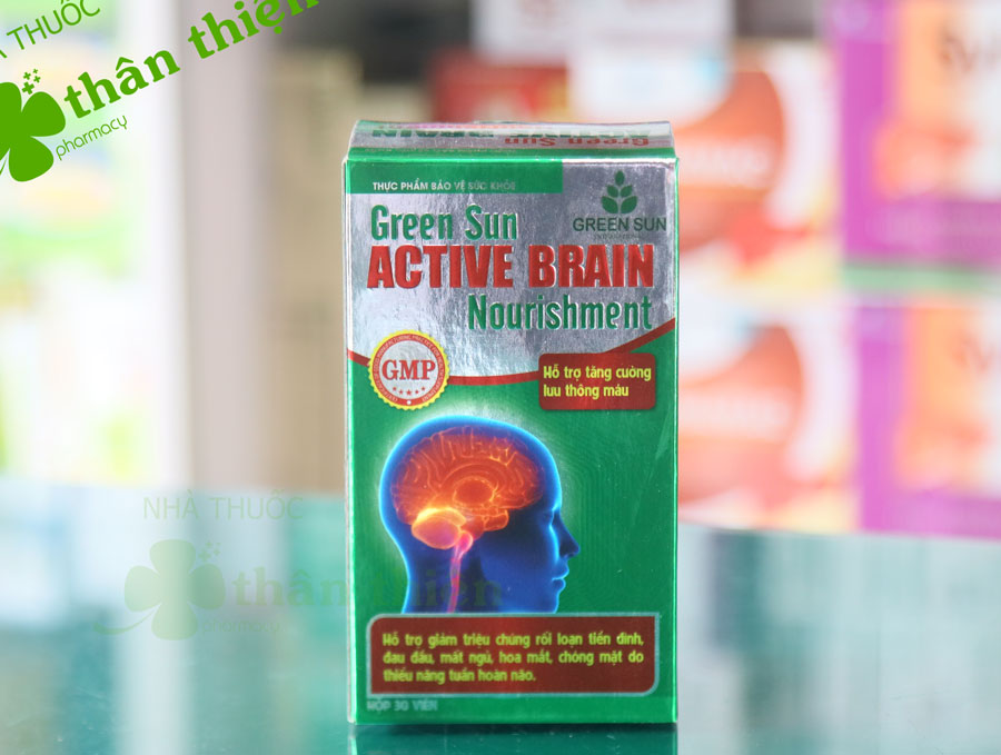 Green Sun Active Brain Nourishment, hỗ trợ tăng cường lưu thông máu, mất ngủ, đầu đầu, tiền đình