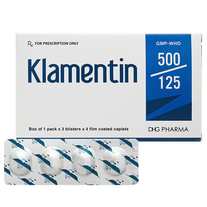 VỈ THUỐC KLAMENTIN 500/62.5 VỚI HÀM LƯỢNG AMOXICILIN KẾT HỢP ACID CLAVULANIC