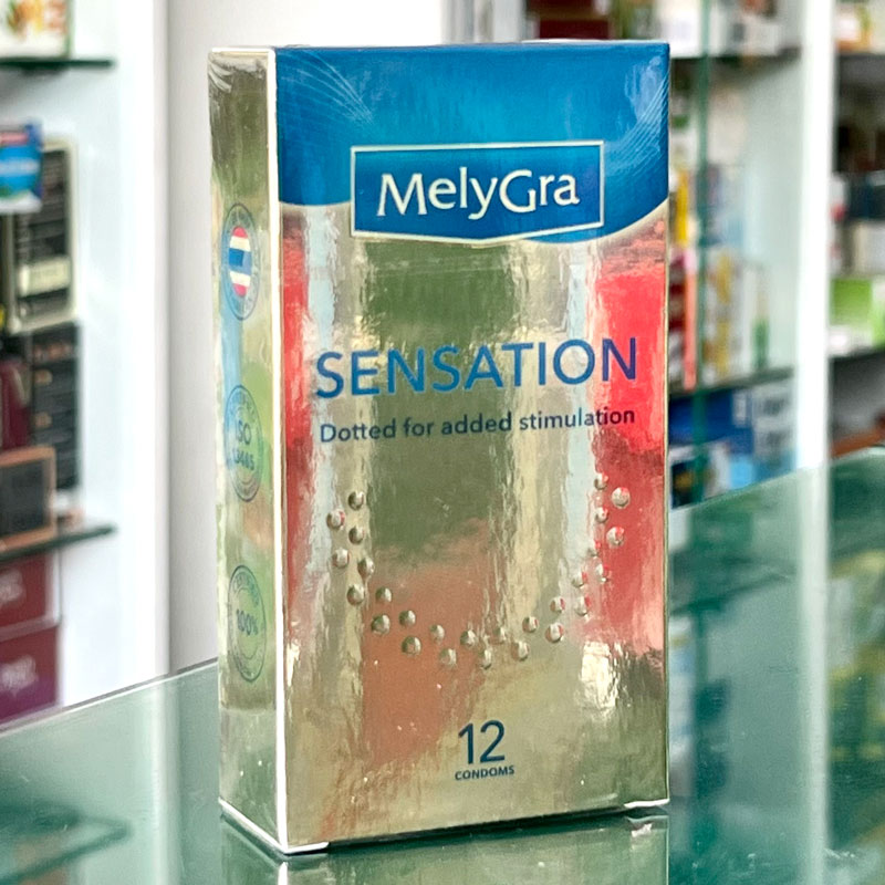 Hình chụp Bao cao su Melygra Sensation đang bán tại Nhà Thuốc Thân Thiện