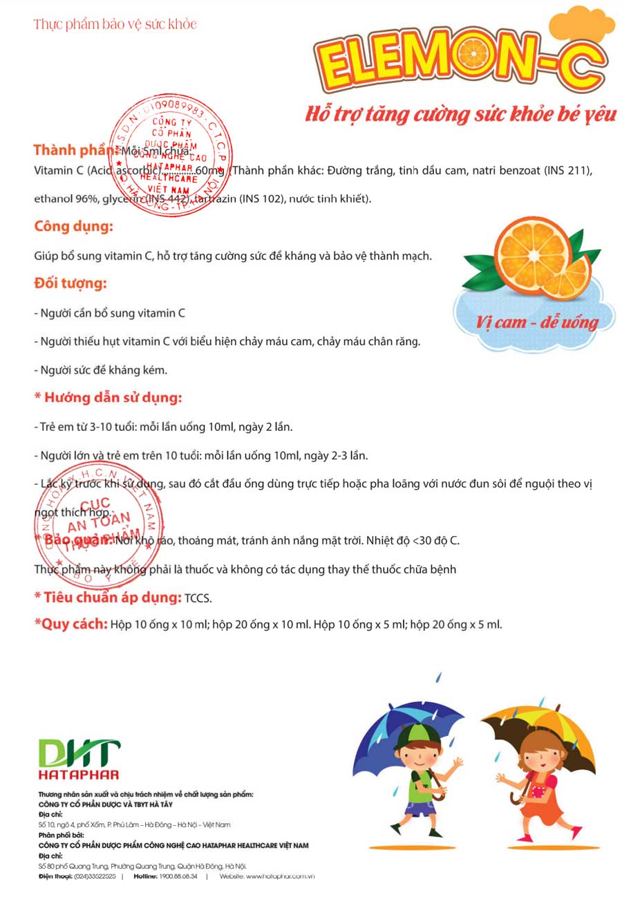 ELEMON-C, Hỗ trợ tăng cường sức đề kháng và bảo vệ thành mạch!