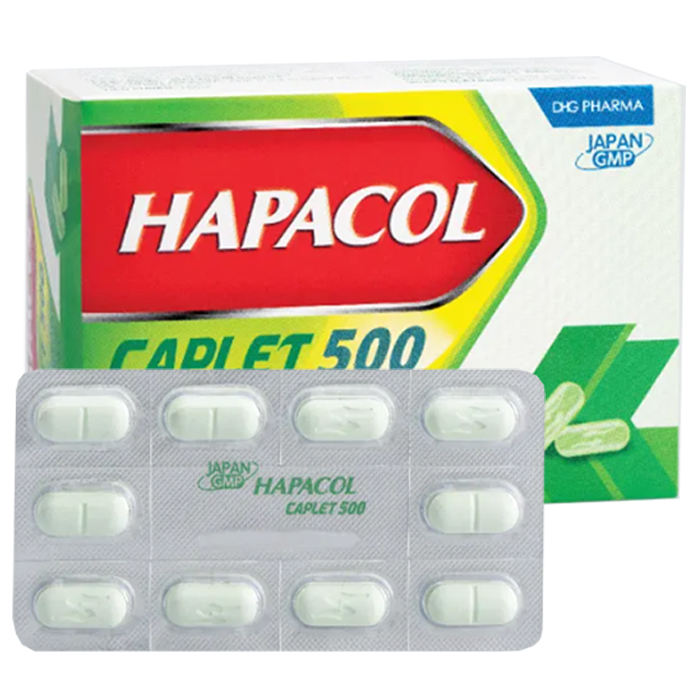 Hapacol Caplet 500, điều trị giảm đau và hạ sốt