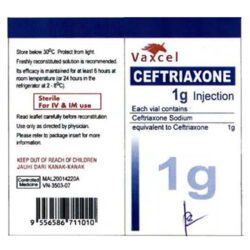 VAXCEL CEFTRIAXONE - 1G INJECTION