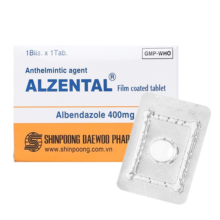 Alzental, Điều Trị Giun Đũa, Giun Kim, Giun Móc & Ấu Trùng Di Trú Ở Da